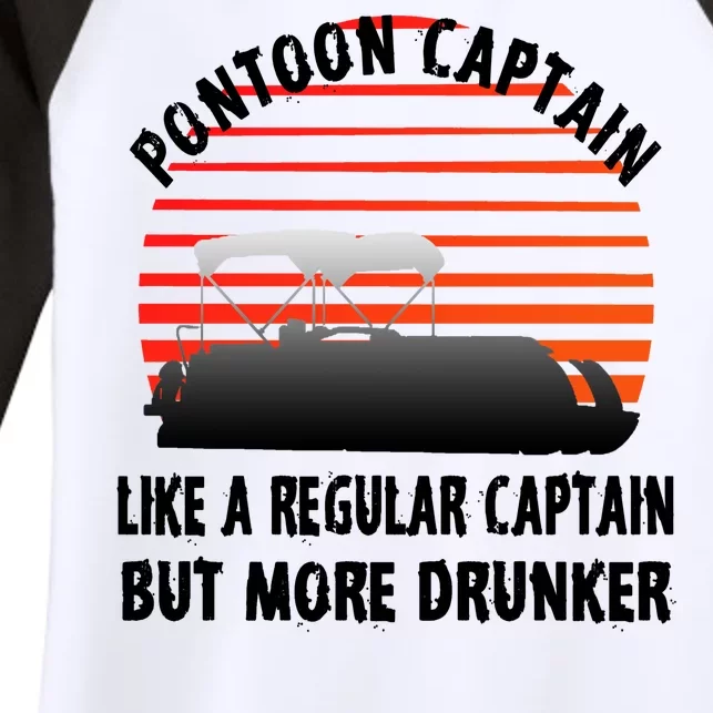 Drunk Pontoon Captain Funny Women's Tri-Blend 3/4-Sleeve Raglan Shirt