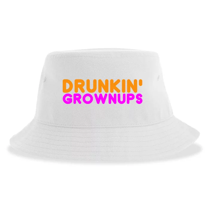 Drunkin Grownups Funny Drinking Sustainable Bucket Hat