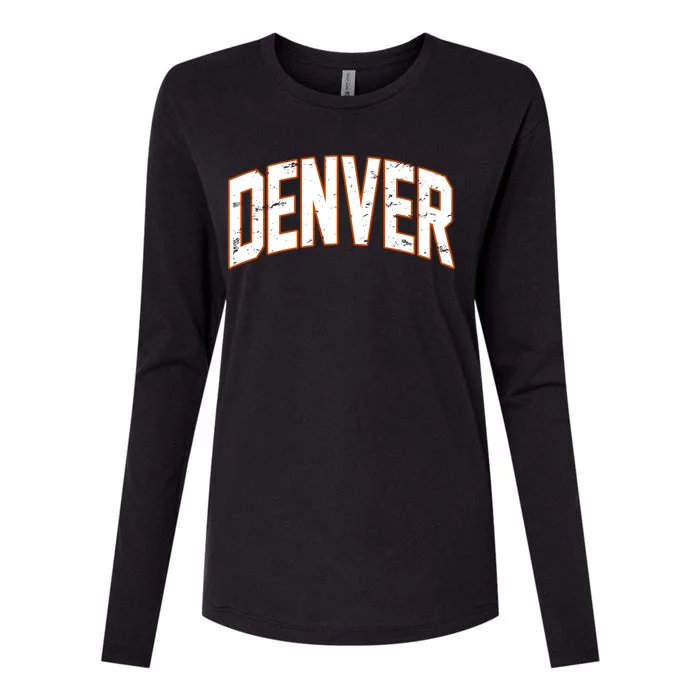 Denver Retro Vintage Womens Cotton Relaxed Long Sleeve T-Shirt