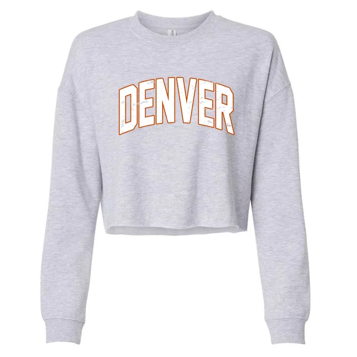 Denver Retro Vintage Cropped Pullover Crew