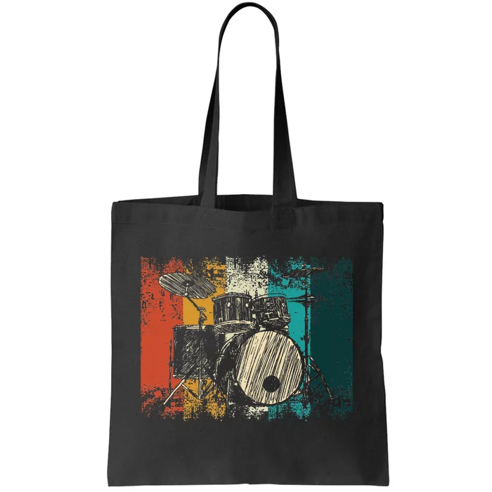 Drummer Retro Vintage Drum Set Drumset Drummers Tote Bag