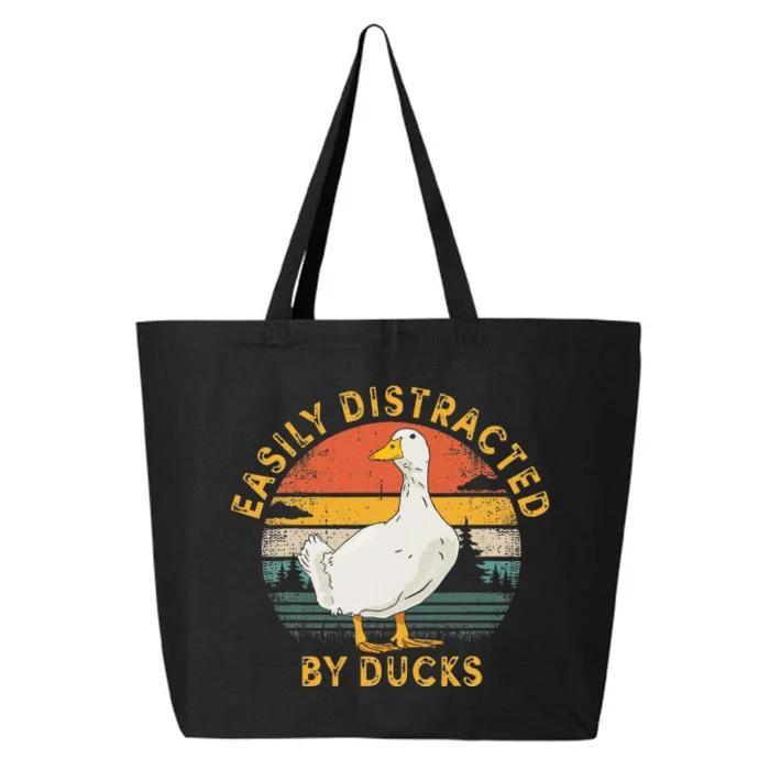 Duck Retro Vintage Easily Distracted By Ducks 25L Jumbo Tote