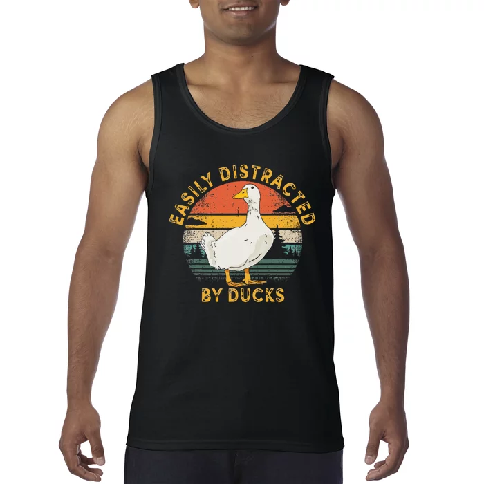 Duck Retro Vintage Easily Distracted By Ducks Tank Top