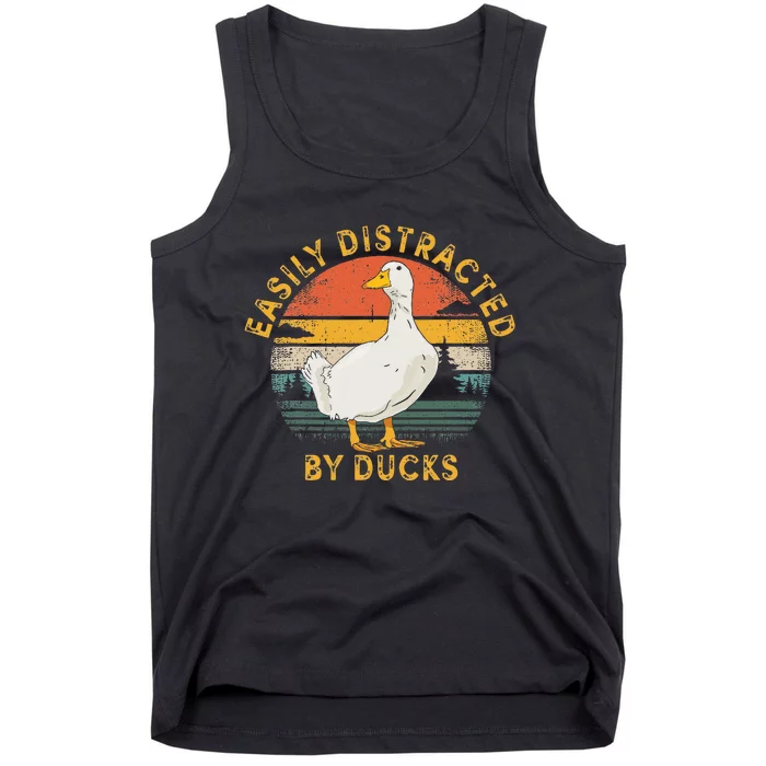 Duck Retro Vintage Easily Distracted By Ducks Tank Top