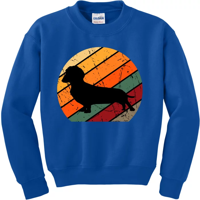 Dachshund Retro Vintage Silhouette Gift Kids Sweatshirt