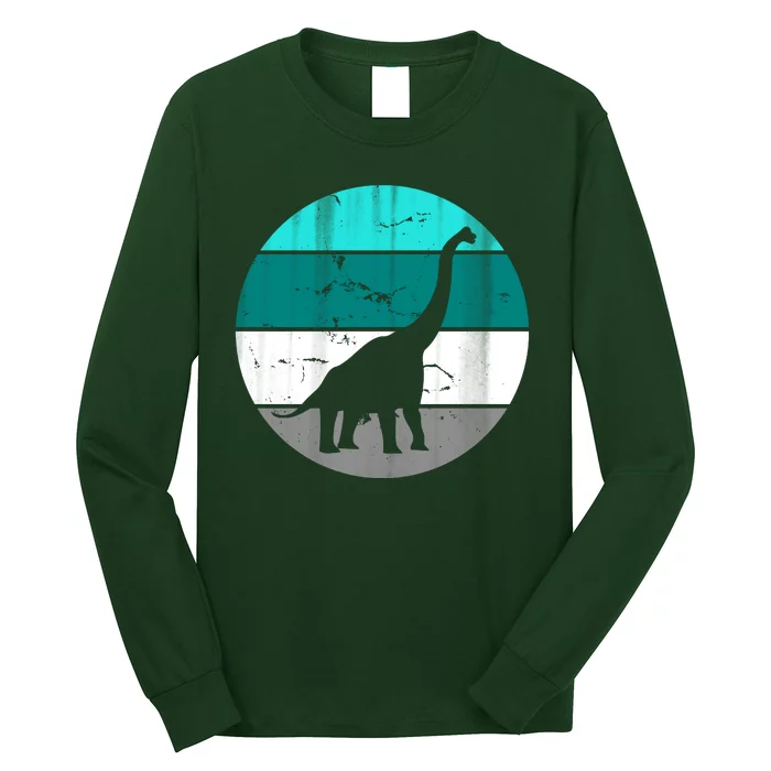 Dino Retro Vintage Brachiosaurus Long Sleeve Shirt