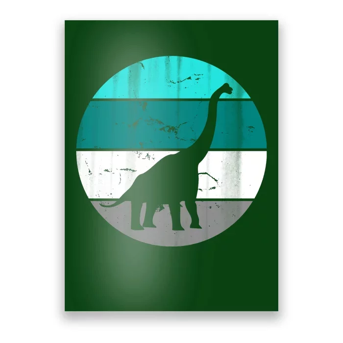 Dino Retro Vintage Brachiosaurus Poster