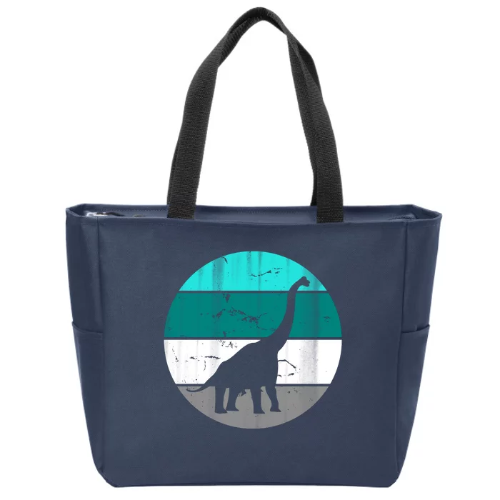 Dino Retro Vintage Brachiosaurus Zip Tote Bag