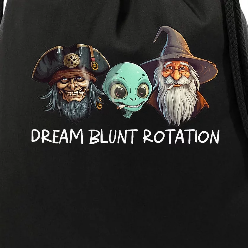 Dream Rotation With Alien Pirate Wizard Funny Lets Be Blunt Drawstring Bag