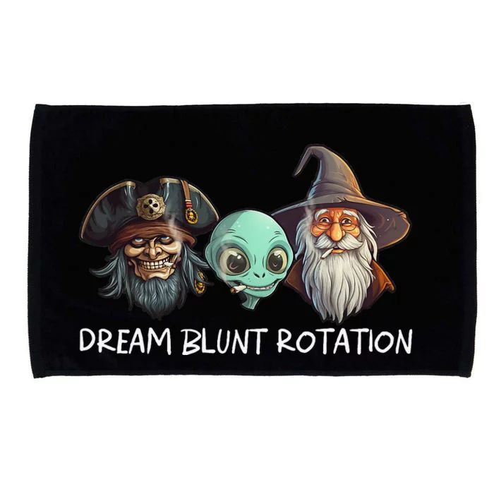 Dream Rotation With Alien Pirate Wizard Funny Lets Be Blunt Microfiber Hand Towel