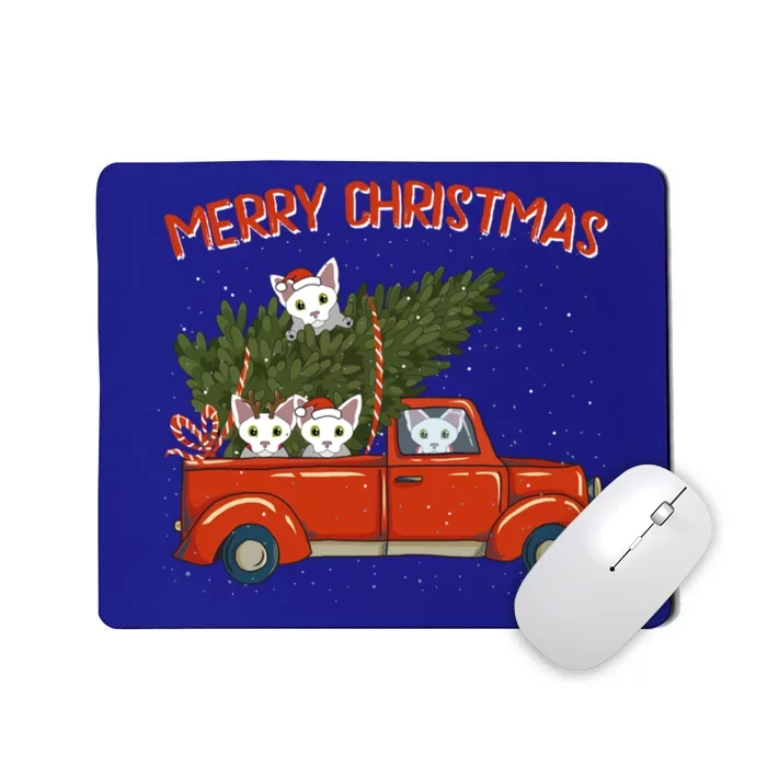 Devon Rex Xmas Vintage Red Pickup Retro Truck Gift Mousepad