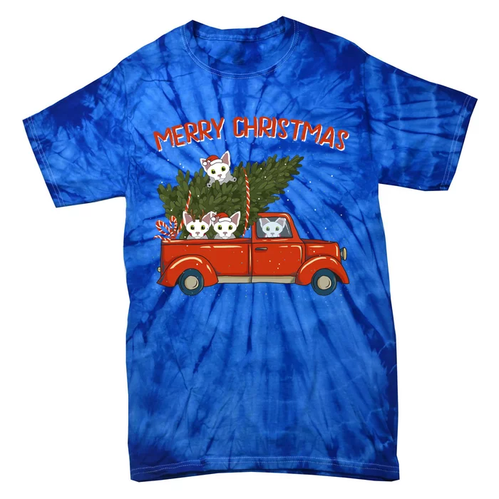 Devon Rex Xmas Vintage Red Pickup Retro Truck Gift Tie-Dye T-Shirt