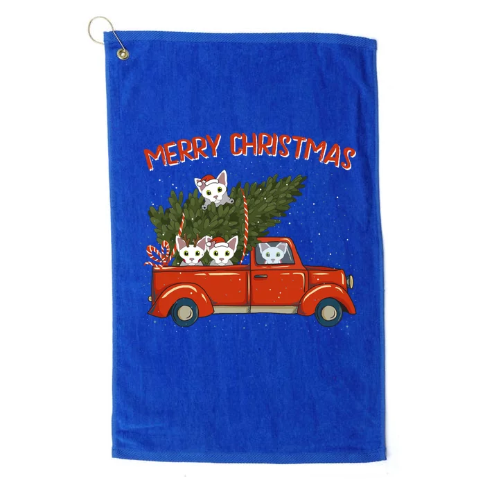 Devon Rex Xmas Vintage Red Pickup Retro Truck Gift Platinum Collection Golf Towel