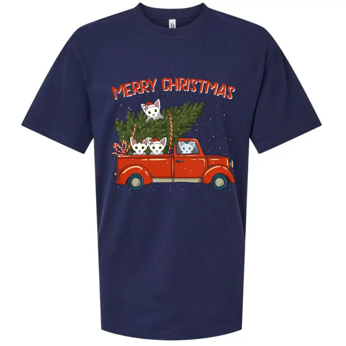 Devon Rex Xmas Vintage Red Pickup Retro Truck Gift Sueded Cloud Jersey T-Shirt