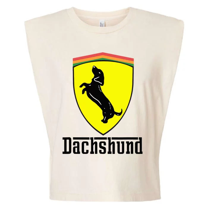 Dachshund Racing Yellow Garment-Dyed Women's Muscle Tee