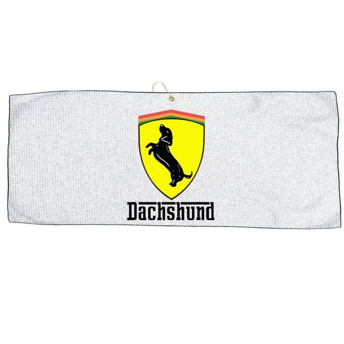 Dachshund Racing Yellow Large Microfiber Waffle Golf Towel