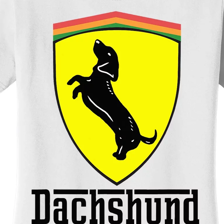 Dachshund Racing Yellow Women's T-Shirt