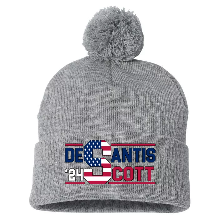 Desantis Scott 2024 Election USA Pom Pom 12in Knit Beanie