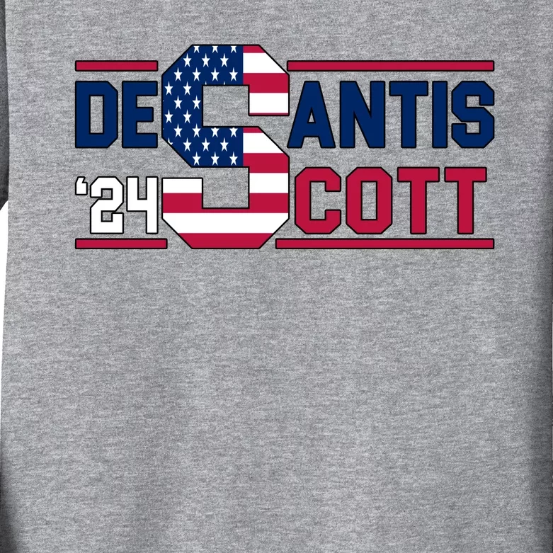 Desantis Scott 2024 Election USA Kids Long Sleeve Shirt