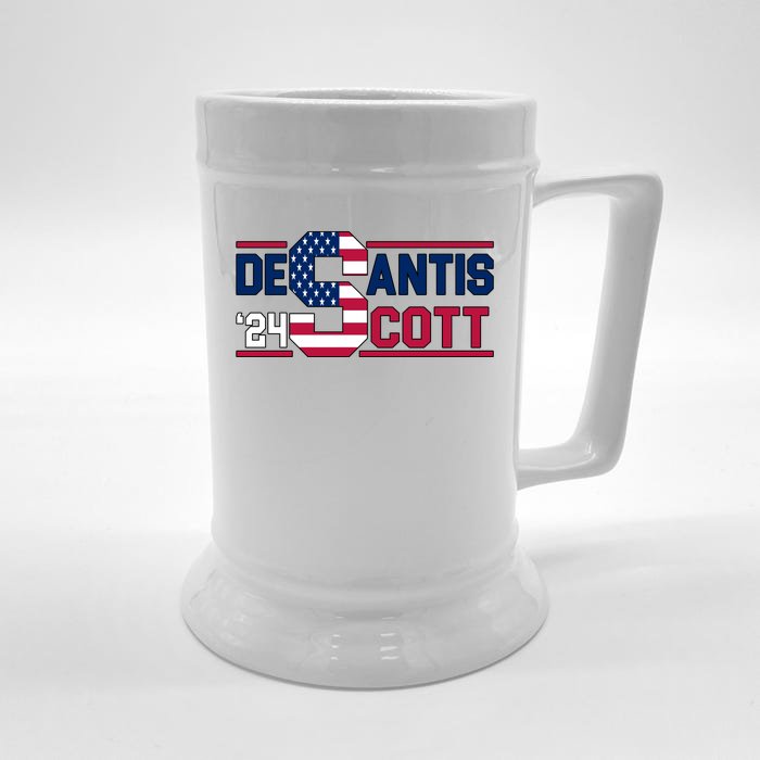 Desantis Scott 2024 Election USA Front & Back Beer Stein