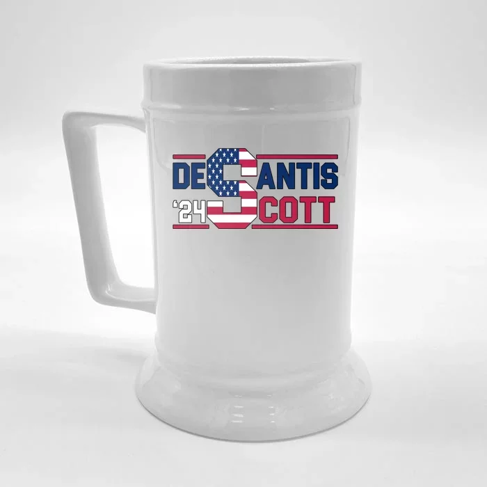 Desantis Scott 2024 Election USA Front & Back Beer Stein