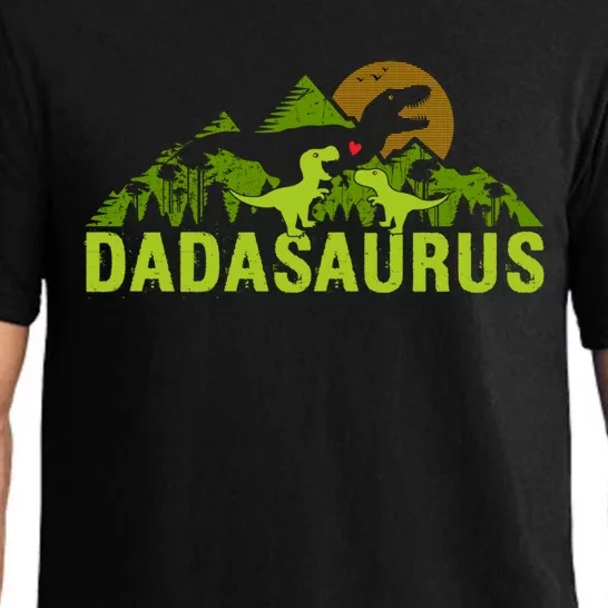 Dada Saurus 2 Dad Dinosaur Xmas Dadasaurus Fathers Day Gift Pajama Set