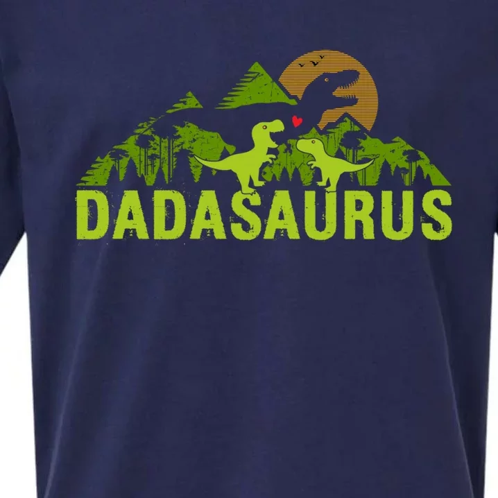 Dada Saurus 2 Dad Dinosaur Xmas Dadasaurus Fathers Day Gift Sueded Cloud Jersey T-Shirt