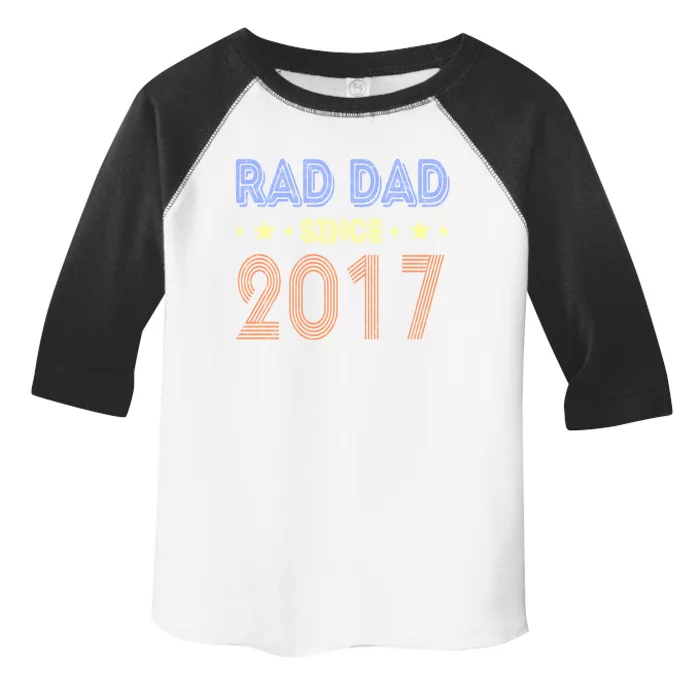 Dad Since 2017 Rad Anniversary Fathers Day Vintage Funny Gift Toddler Fine Jersey T-Shirt