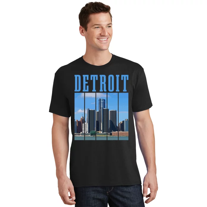 Detroit Skyline 313 Michigan Vintage Pride T-Shirt