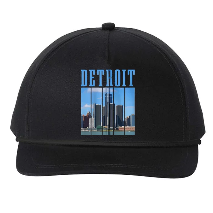 Detroit Skyline 313 Michigan Vintage Pride Snapback Five-Panel Rope Hat