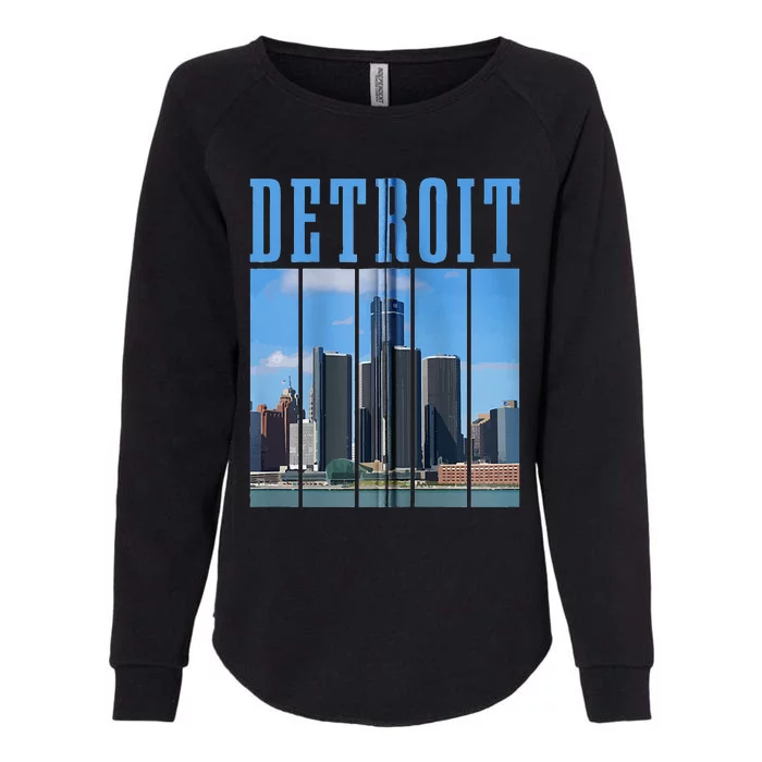 Detroit Skyline 313 Michigan Vintage Pride Womens California Wash Sweatshirt