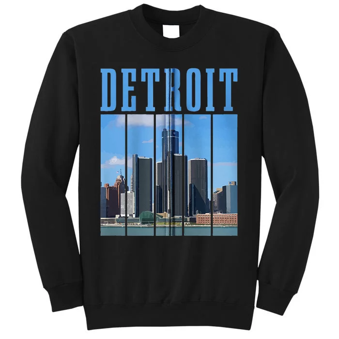 Detroit Skyline 313 Michigan Vintage Pride Tall Sweatshirt