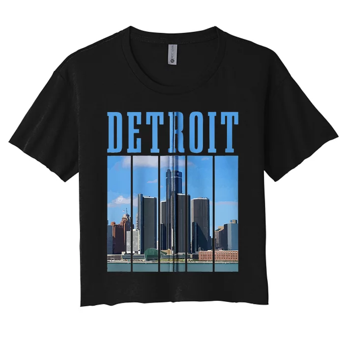 Detroit Skyline 313 Michigan Vintage Pride Women's Crop Top Tee