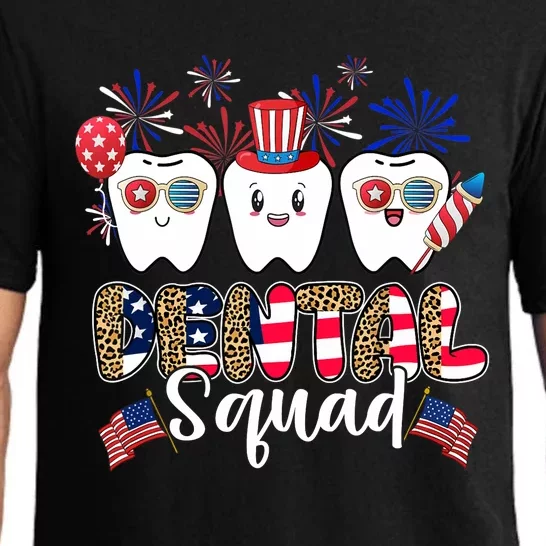 Dental Squad 4th of July America Flag Patriotic Dentist Pajama Set