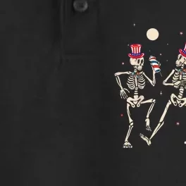 Dancing Skeleton 4th Of July Dry Zone Grid Performance Polo