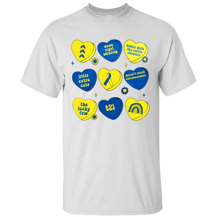 Down Syndrome Awareness Love T 21 Three Arrows Down Right Amazing Tall T-Shirt