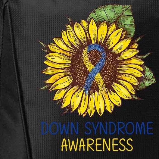 Down Syndrome Awareness Sunflower Ribbon City Backpack