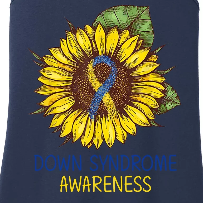 Down Syndrome Awareness Sunflower Ribbon Ladies Essential Tank