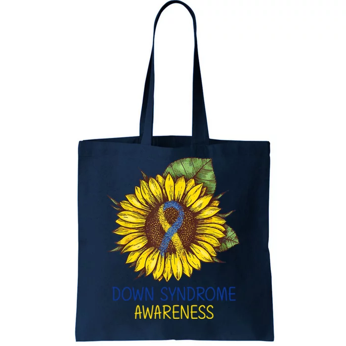 Down Syndrome Awareness Sunflower Ribbon Tote Bag