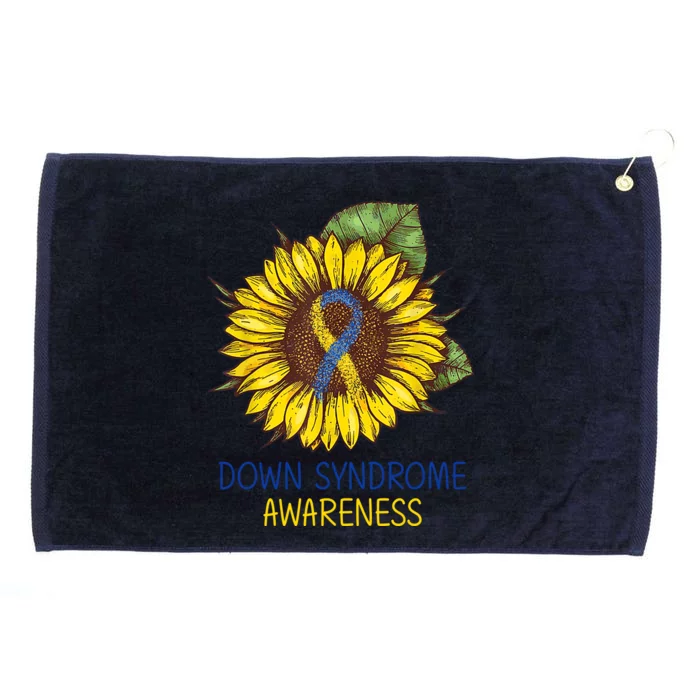 Down Syndrome Awareness Sunflower Ribbon Grommeted Golf Towel