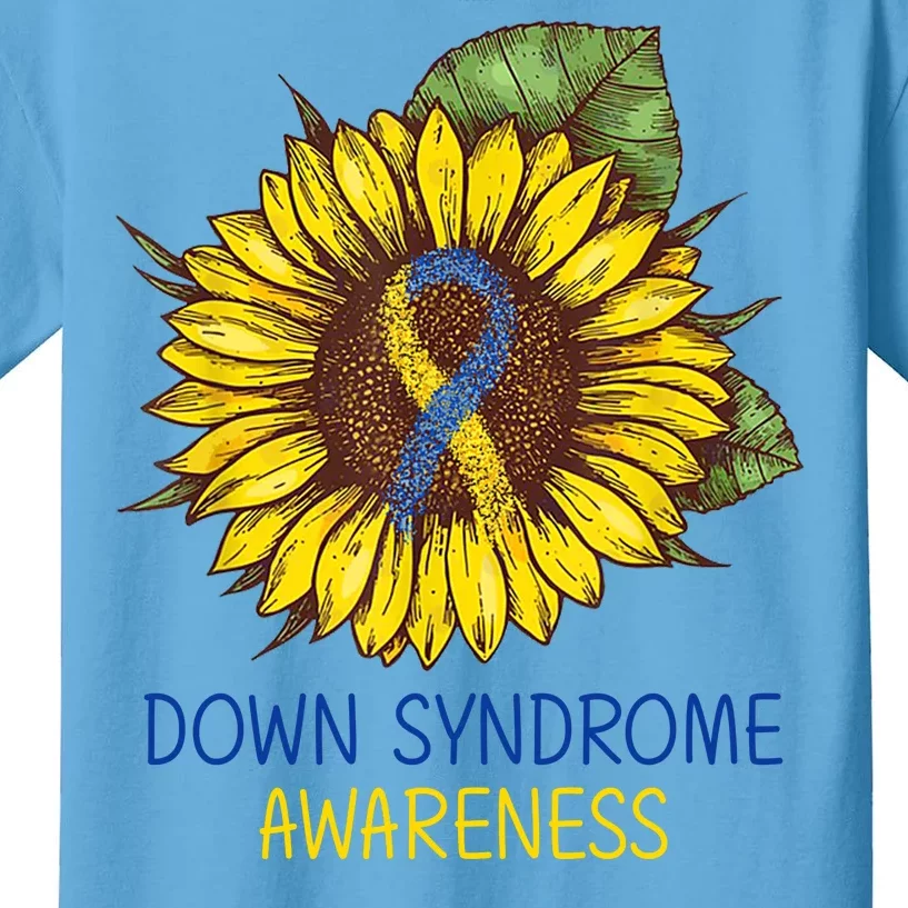 Down Syndrome Awareness Sunflower Ribbon Kids T-Shirt