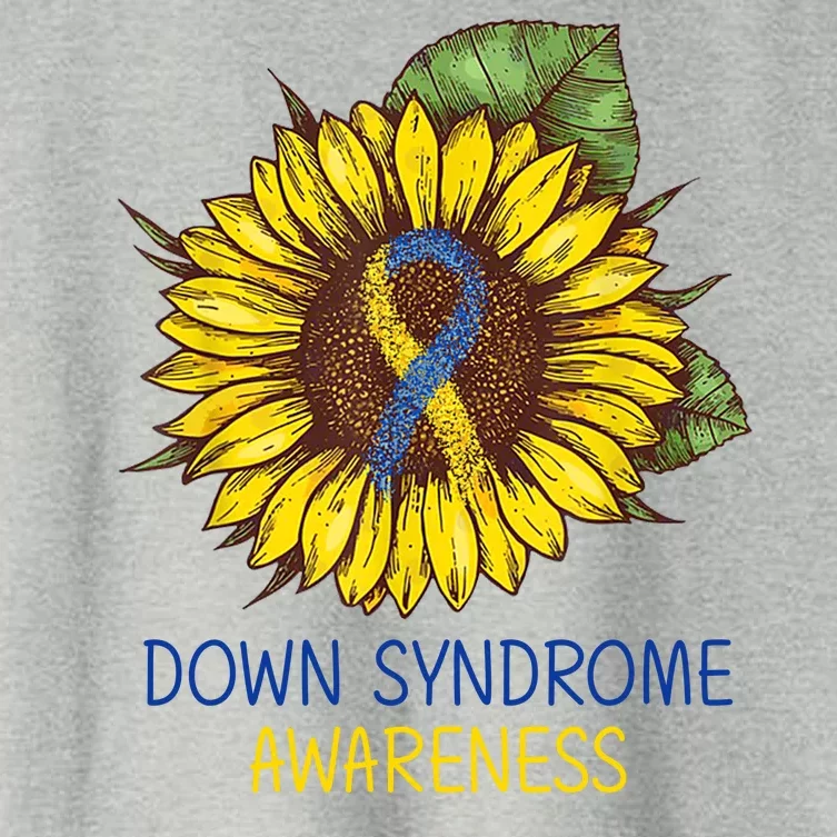 Down Syndrome Awareness Sunflower Ribbon Women's Crop Top Tee