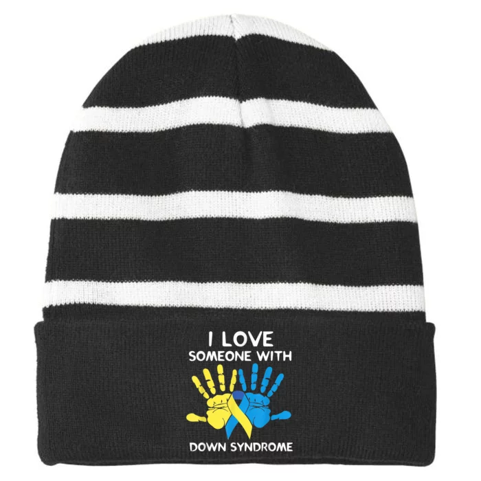 Down Syndrome Awareness  I Love Someone With Down Syndrome Striped Beanie with Solid Band