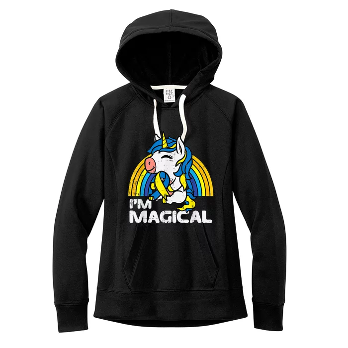 Down Syndrome Awareness  Unicorn Magical Toddler Girls kid Women's Fleece Hoodie