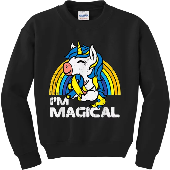 Down Syndrome Awareness  Unicorn Magical Toddler Girls kid Kids Sweatshirt