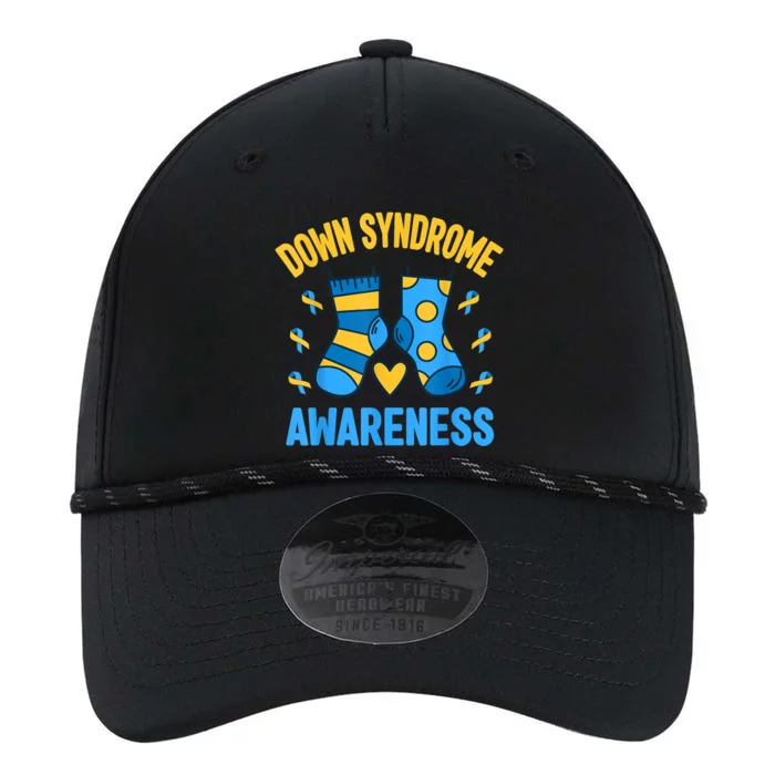 Down Syndrome Awareness Socks T21 Blue Yellow Ribbon Performance The Dyno Cap