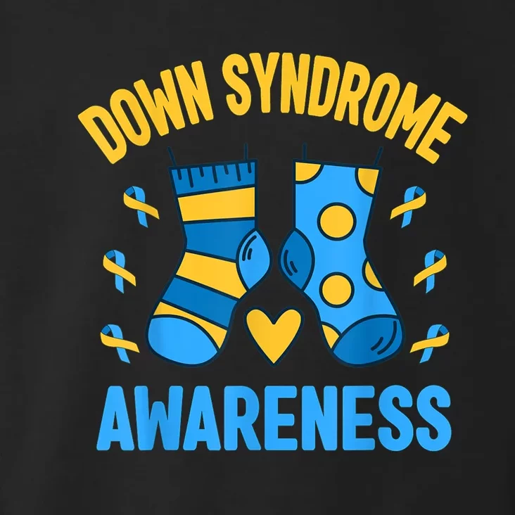 Down Syndrome Awareness Socks T21 Blue Yellow Ribbon Toddler Hoodie