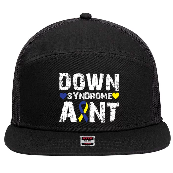 Down Syndrome Aunt Family Matching For Down Syndrome Awareness Gift 7 Panel Mesh Trucker Snapback Hat