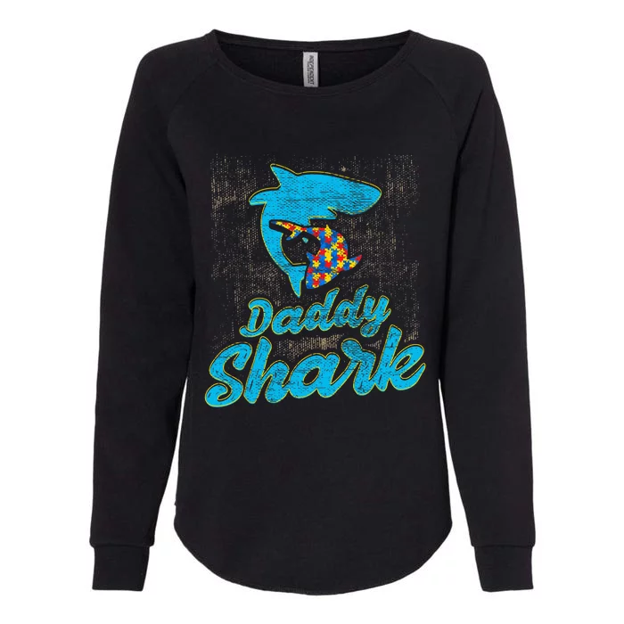 Daddy Shark Autism Awareness For Dad Father Womens California Wash Sweatshirt