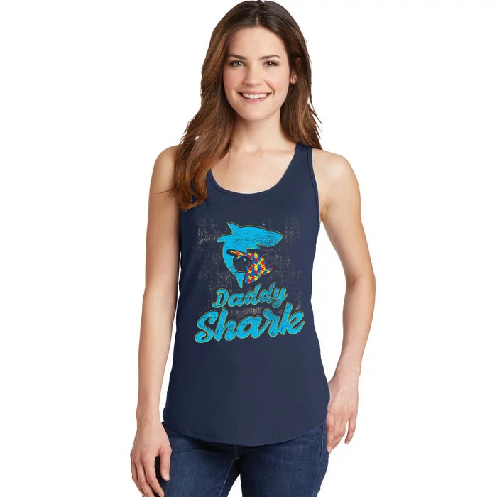 Daddy Shark Autism Awareness For Dad Father Ladies Essential Tank